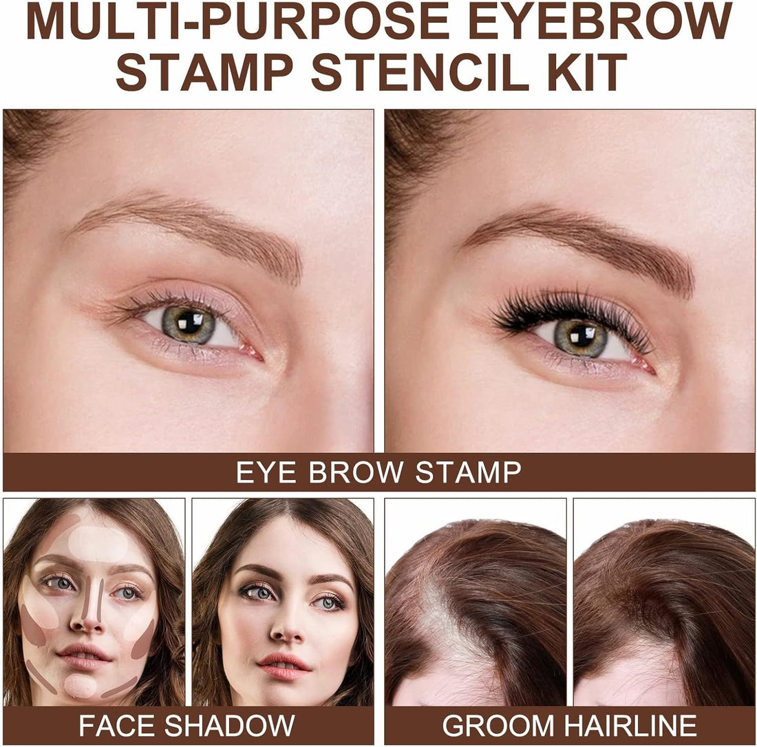 Eyebrow Stamp Stencil Kit – Dark Brown